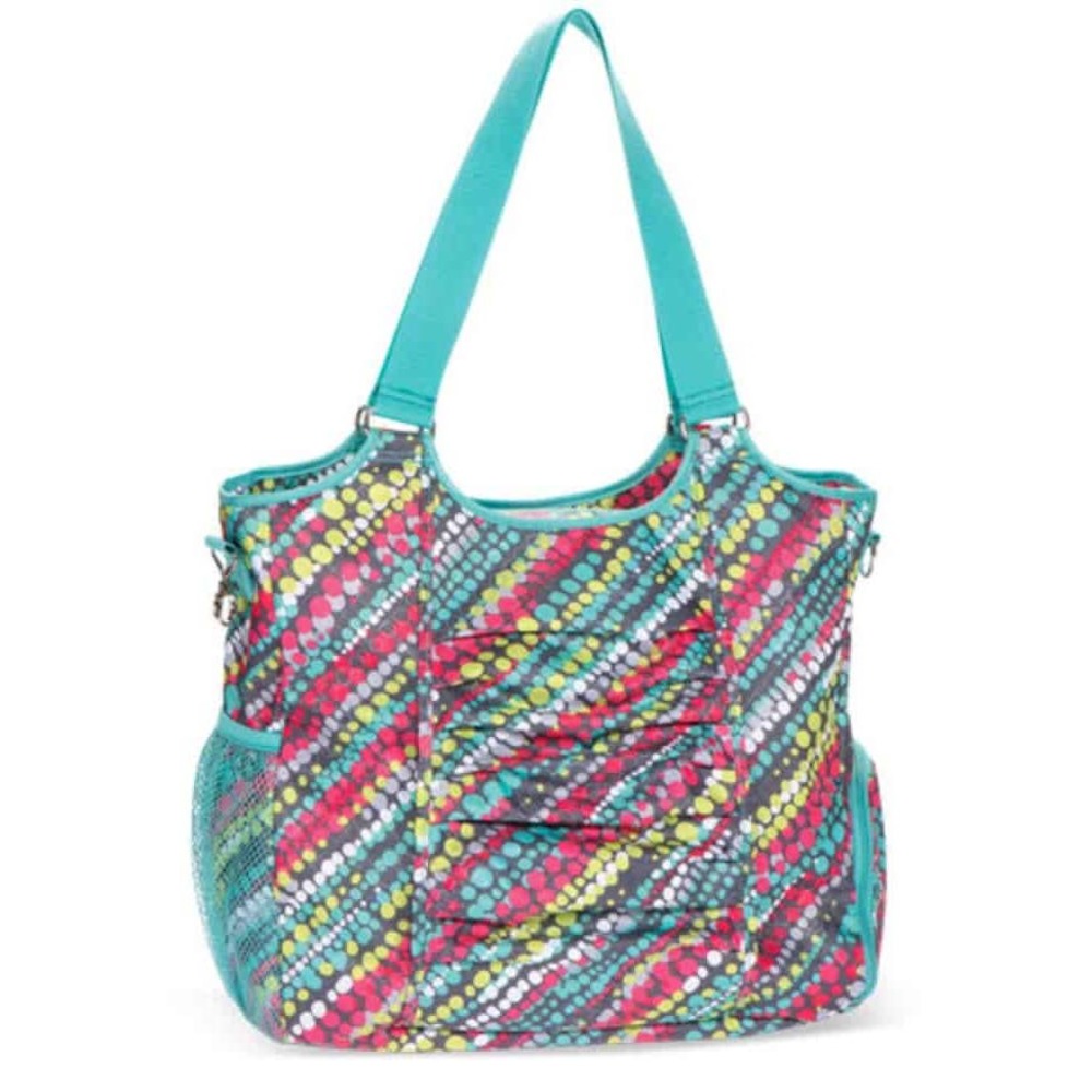 Thirty-One All Pro Tote Graffiti Dot Green Polka Dot with Shoe Compartment